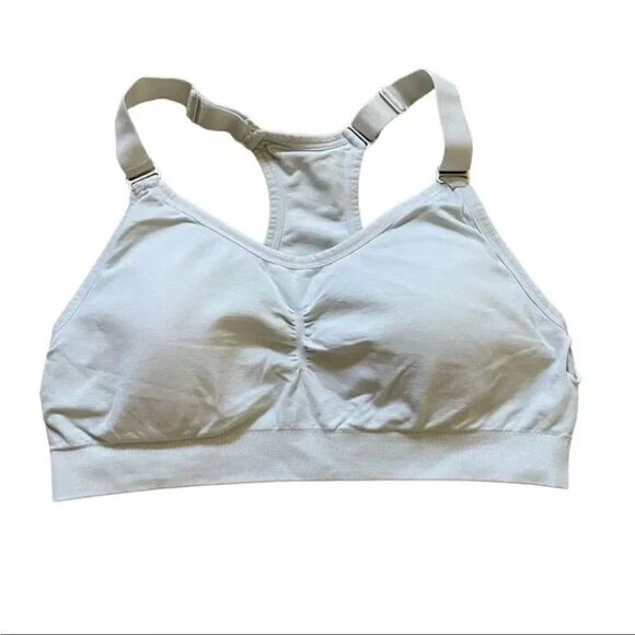 Puma Sports Bra White Wireless Race Back Pullover Size L - Picture 5 of 8